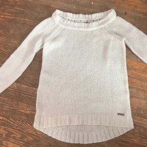 White cozy sweater for young girls